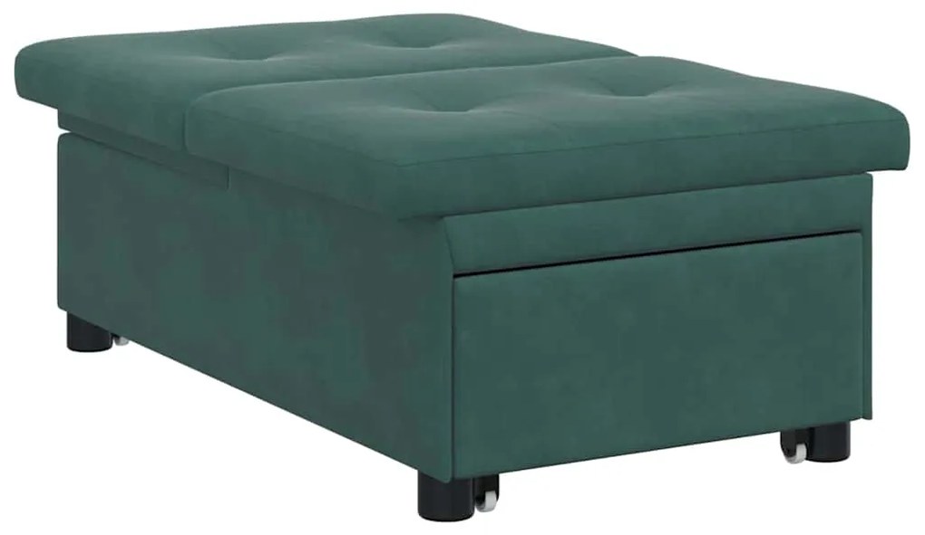 vidaXL Κρεβάτι καναπές Σκούρο Πράσινο 194 x 67 x 82 εκ Βελούδο