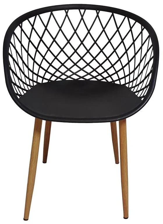 Σετ Τραπεζαρίας Ezra-Julita 3τεμ pp-mdf σε μαύρη-φυσική απόχρωση Φ60x73εκ 60x60x73 εκ.