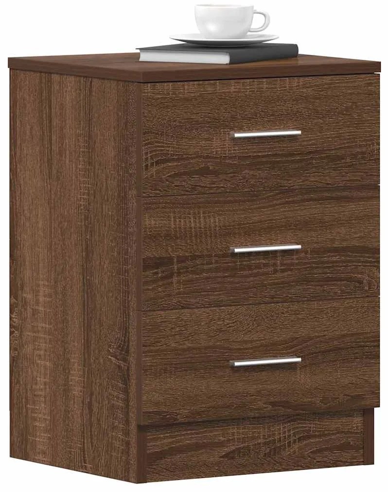 vidaXL Κομοδίνα 2 τεμ. Καφέ Δρυς από 38x35x56 Επεξεργασμένο Ξύλο