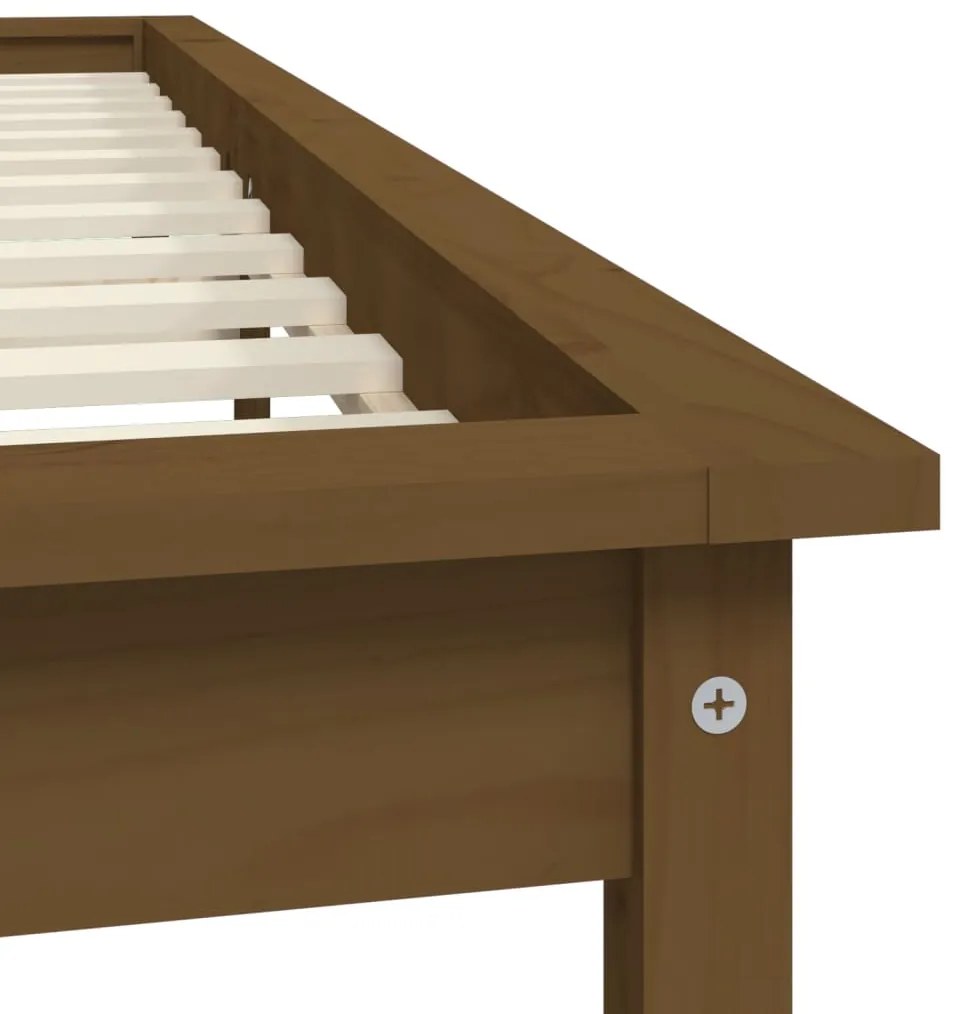 vidaXL Πλαίσιο Κρεβατιού Μελί 120x190εκ Μασίφ Ξύλο Πεύκου Small Double