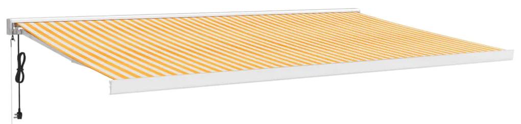 vidaXL Τέντα Πτυσσόμενη Κίτρινη / Λευκή 5 x 3 μ. Ύφασμα και Αλουμίνιο