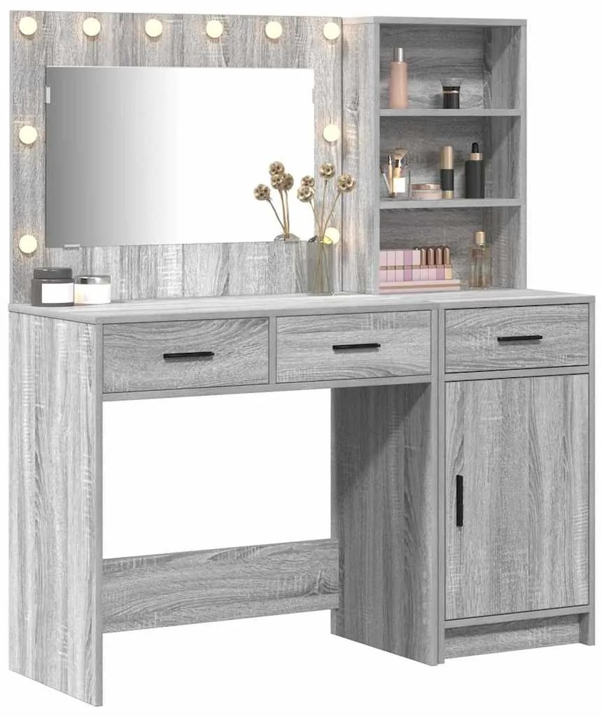 vidaXL Τραπέζι περιποίησης με συρτάρι 2 pcs Γκρι 78.5 x 41 x 135 εκ