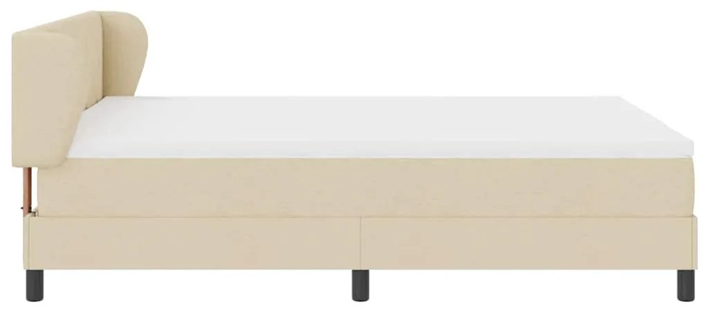 vidaXL Κρεβάτι box spring με στρώμα με στρώμα Κρεμ 140 x 190 cm ύφασμα