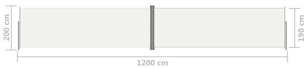 Σκίαστρο Πλαϊνό Συρόμενο Κρεμ 200 x 1200 εκ. - Κρεμ
