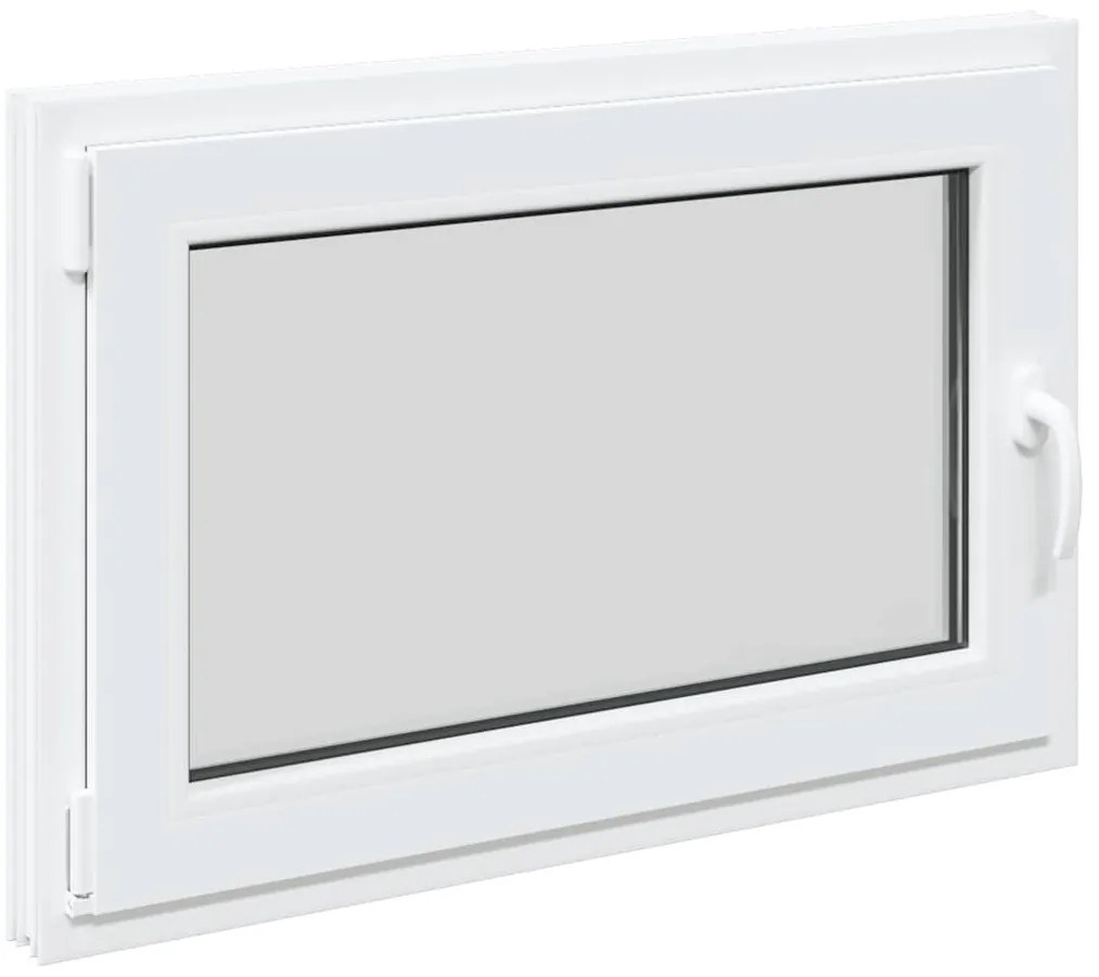 vidaXL Παράθυρο Υπογείου "RISOR" 90x70 εκ. Ανακλινόμενο & Περιστρεφόμενο DIN Αριστερά Λευκό