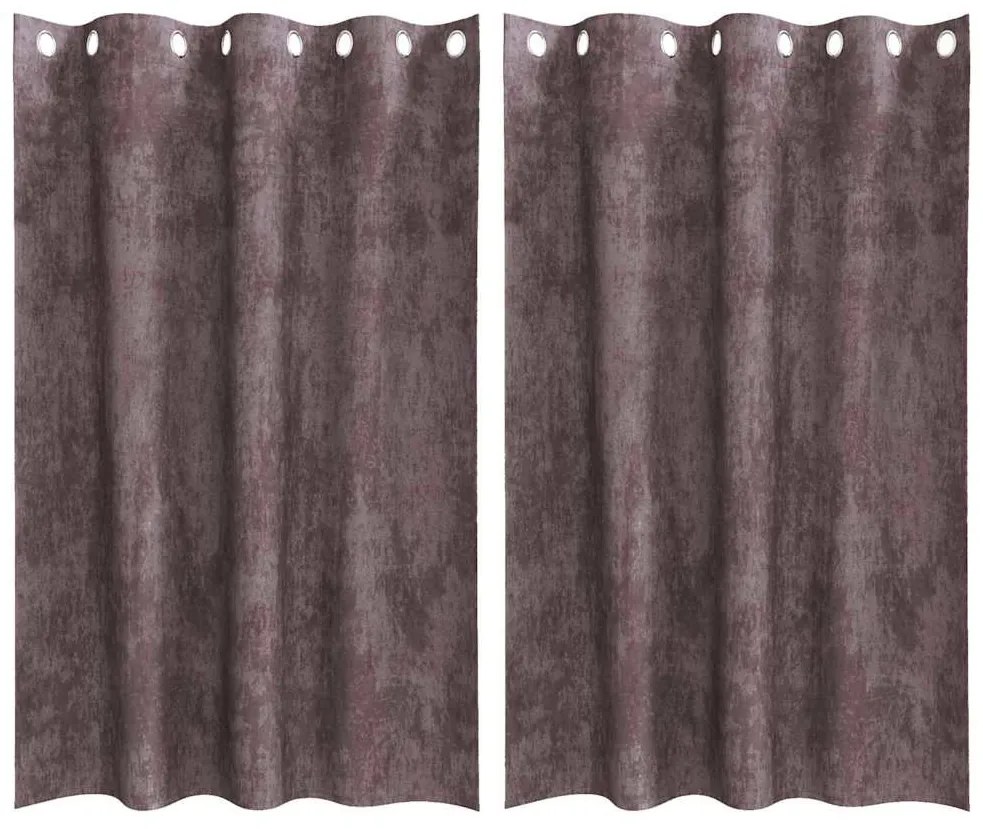 vidaXL Κουρτίνα με κουρτίνες 2 pcs Καφέ 175 x 140 εκ. Βελούδο