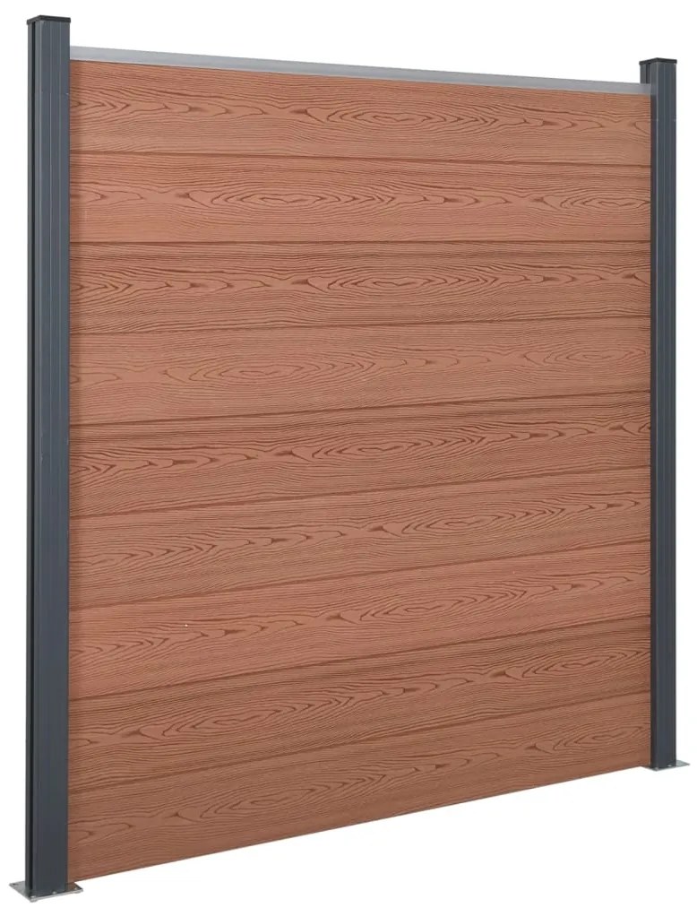 Σετ Πάνελ Περίφραξης Καφέ 180 x 186 εκ. από WPC