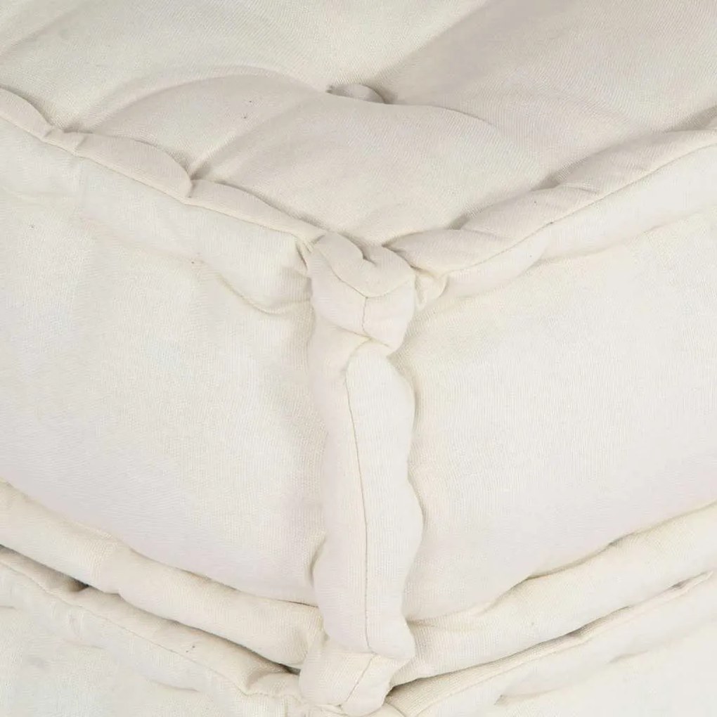 Modular Pouffe Cream 70x70x54 ύφασμα - Κρεμ