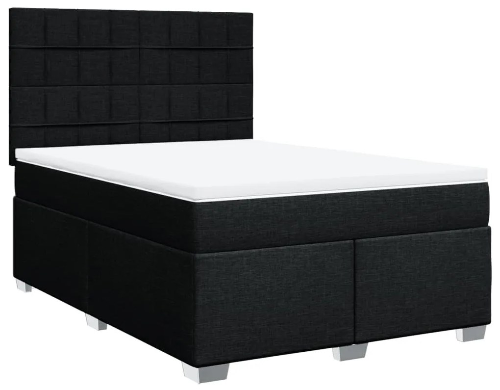 ΚΡΕΒΑΤΙ BOXSPRING ΜΕ ΣΤΡΩΜΑ ΜΑΥΡΟ 140X190 ΕΚ. ΥΦΑΣΜΑΤΙΝΟ 3292785