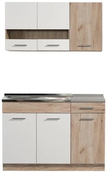 Σύνθεση Κουζίνα Dalila 120 Γκρί Δρύς - Λευκό 120x51,5x206,5 εκ. 120x51.5x206.5 εκ.
