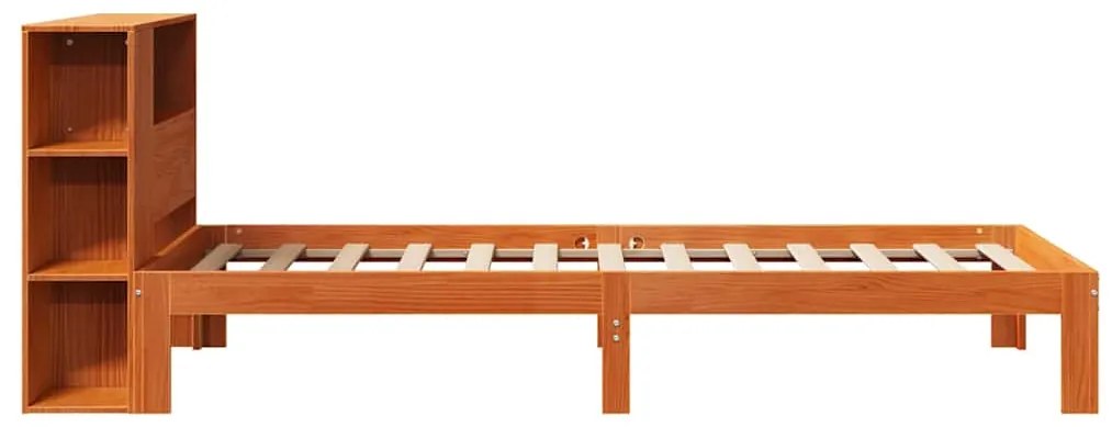 vidaXL Κρεβάτι Βιβλιοθήκη Χωρίς Στρώμα 75x190 εκ Μασίφ Ξύλο Πεύκου