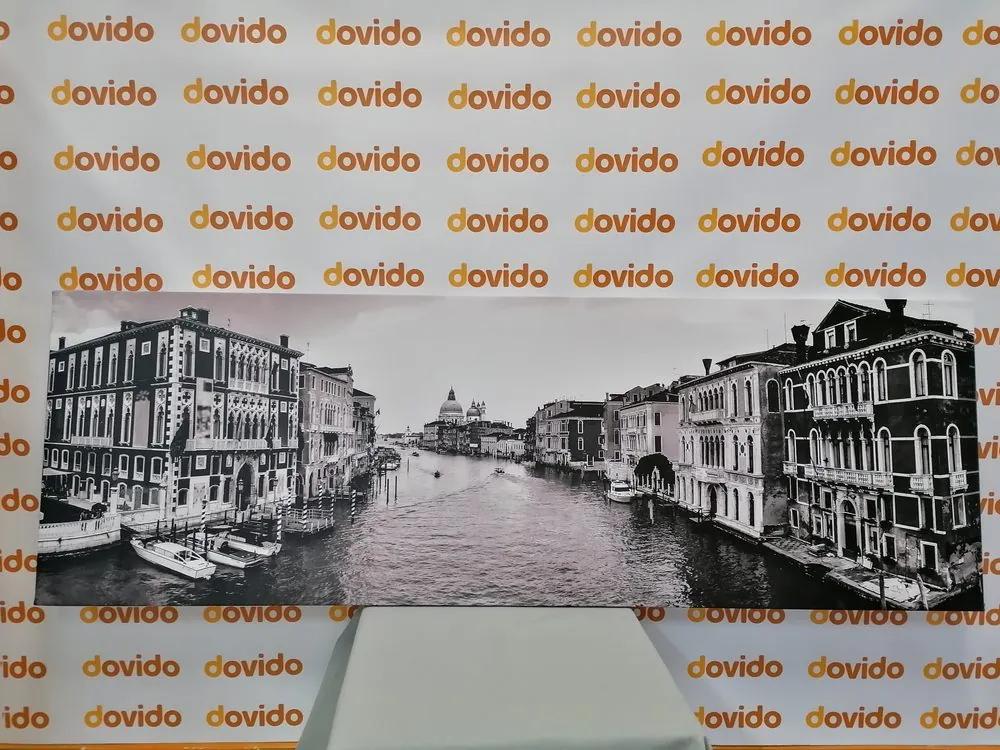 Εικόνα του διάσημου καναλιού στη Βενετία σε ασπρόμαυρο - 120x40