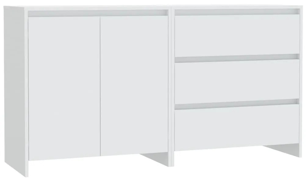 vidaXL Μπουφές 2 τεμαχίων Λευκό Επεξεργασμένο Ξύλο