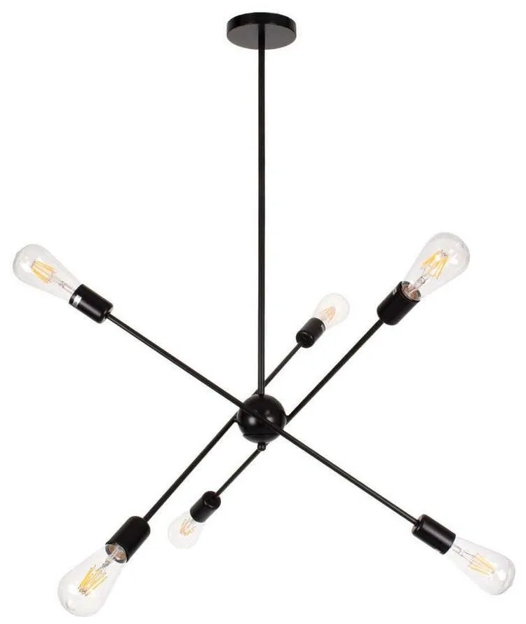 Φωτιστικό Οροφής Zane 00784 6xE27 Φ70x100cm Black GloboStar