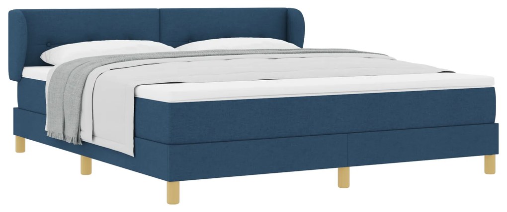 vidaXL Κρεβάτι Box Spring με Στρώμα - Μπλε, 180x200 εκ., Υφάσματα