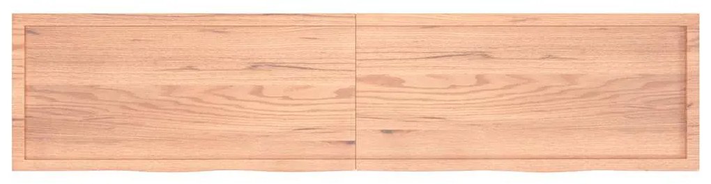 vidaXL Ράφι Τοίχου Ανοιχτό Καφέ 220x50x(2-6)εκ. Επεξ. Μασίφ Ξύλο Δρυός
