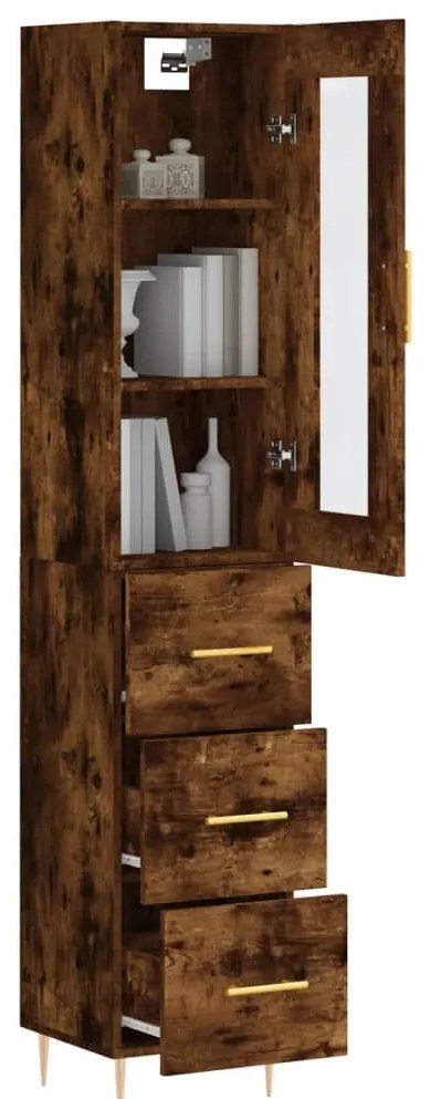 vidaXL Ντουλάπι Καπνιστή δρυς 34,5x34x180 εκ. από Επεξεργασμένο Ξύλο
