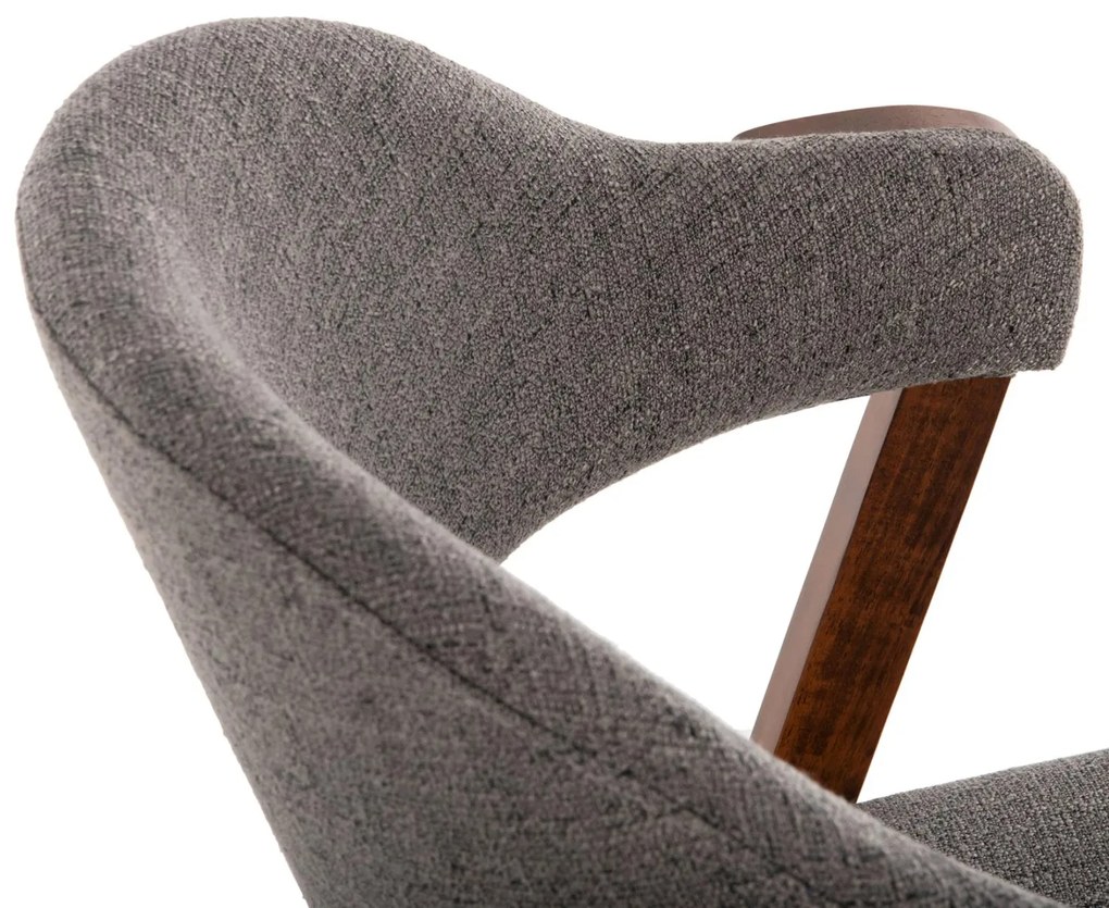 Καρέκλα RIDER Rubberwood Kαρυδί με ύφασμα Γκρί 59x59x83Yεκ. 2αδα 59x59x83 εκ.