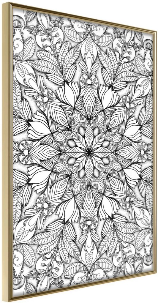 Αφίσα - Colourless Mandala - 20x30 - Χρυσό - Χωρίς πασπαρτού