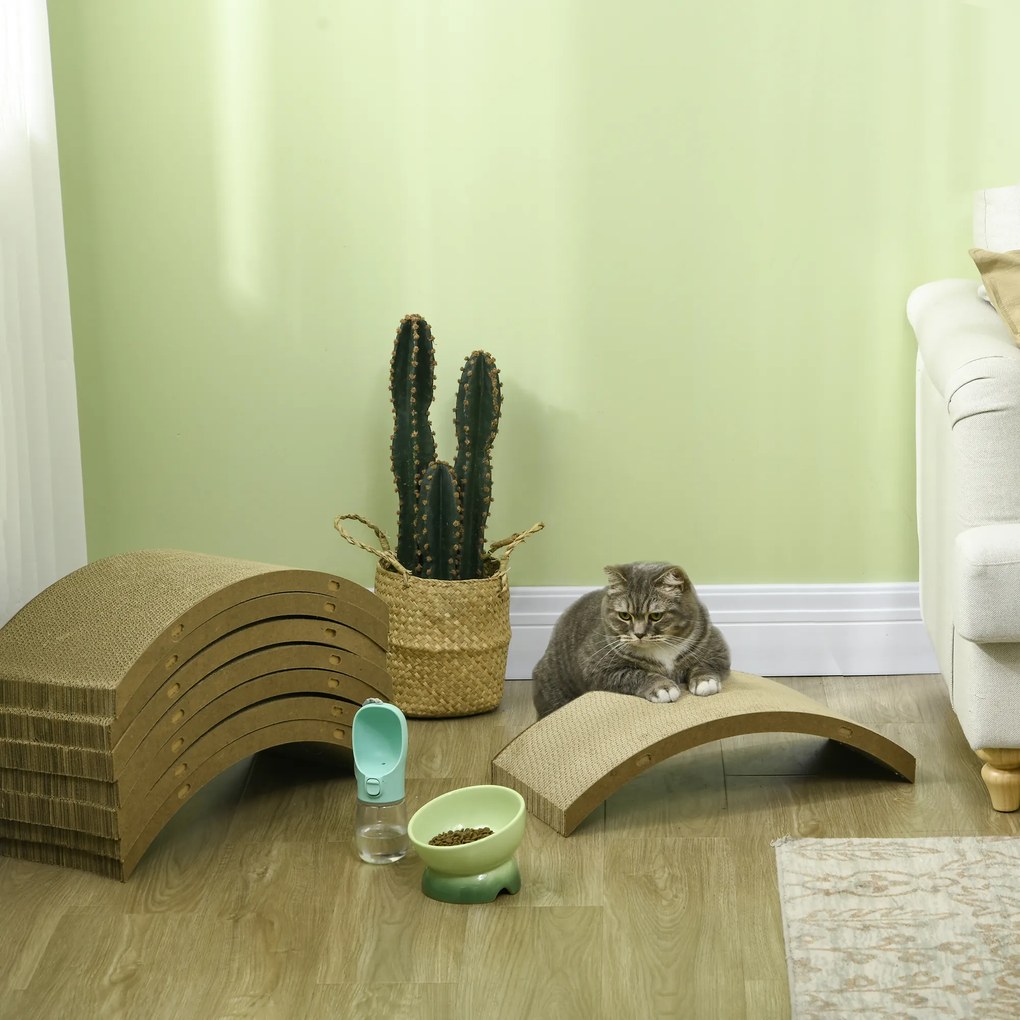 PawHut Σετ επιφανειών ξυσίματος για τροχό γάτας, αντοχή έως 5kg, 55x25,5x3cm, Καφέ