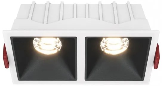 Χωνευτό Σποτ Οροφής Alfa LED 20W 3000K Διπλό Μαύρο-Λευκό DL043-02-10W3K-SQ-WB MAYTONI DL043-02-10W3K-SQ-WB Ασπρόμαυρο