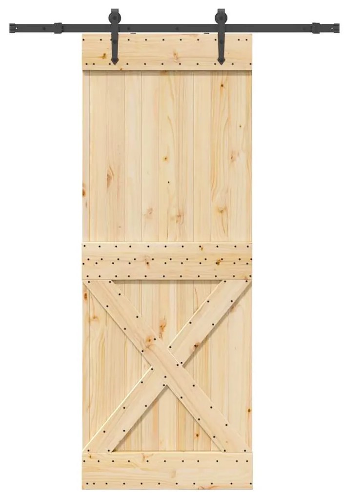 Συρόμενη Μεσόπορτα με Μηχανισμό 85 x 210 εκ. Μασίφ Ξύλο Πεύκου