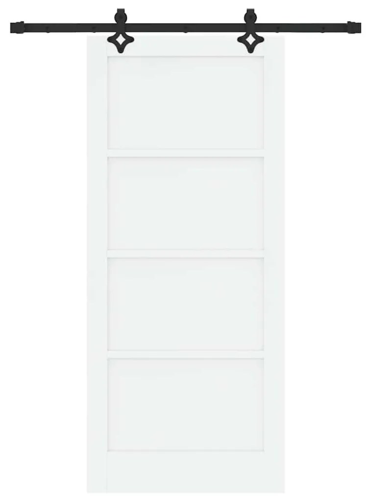 vidaXL Σετ Συρόμενης Πόρτας ORKDAL Λευκό και μαύρο 86 x 198.5 cm