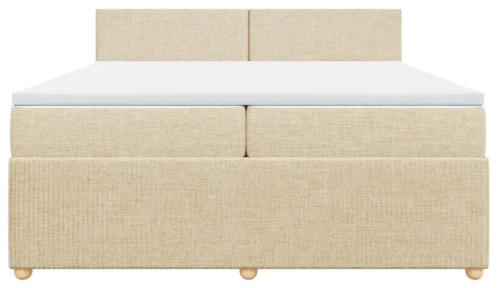 ΚΡΕΒΑΤΙ BOXSPRING ΜΕ ΣΤΡΩΜΑ ΚΡΕΜ 200X200 ΕΚ. ΥΦΑΣΜΑΤΙΝΟ 3287561