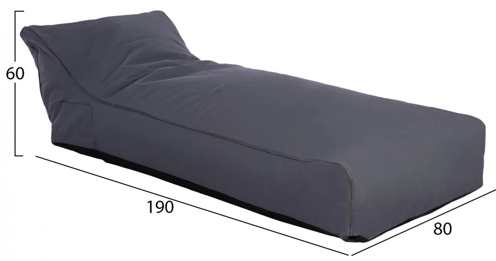 ΠΟΥΦ TANEA  ΓΚΡΙ ΜΕ UV PROTECTION 190x80x60Υ εκ.
