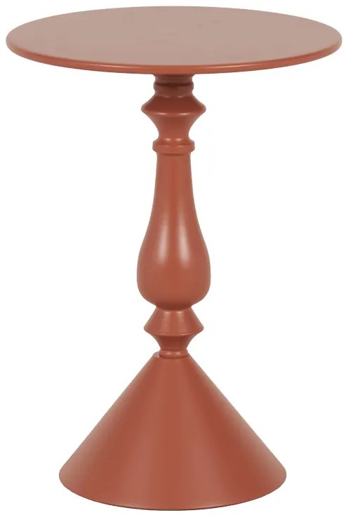 Βοηθητικό τραπέζι Lalou pakoworld μέταλλο σε απόχρωση terracotta Φ40x55εκ