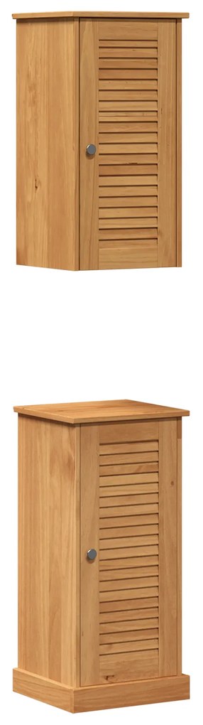 vidaXL Σετ Επίπλων Μπάνιου με ράφι 2 pcs Καφέ και Καραμέλα καφέ