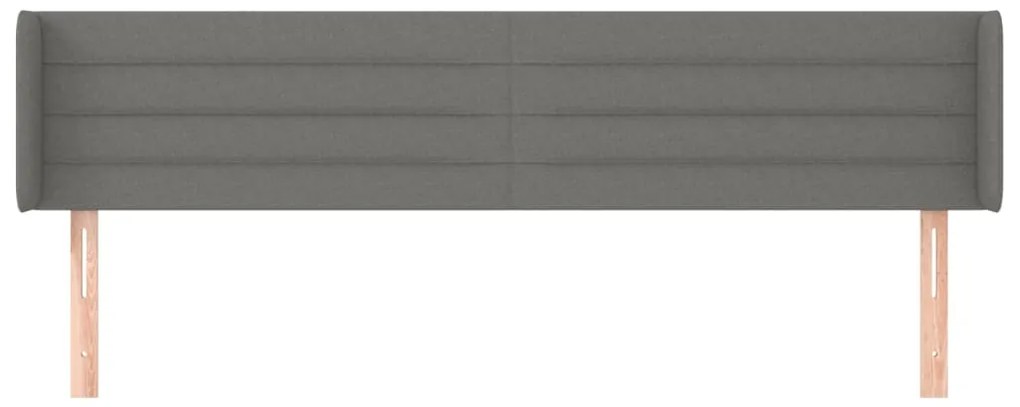 vidaXL Κεφαλάρι με Πτερύγια Σκούρο Γκρι 183x16x78/88 εκ. Υφασμάτινο