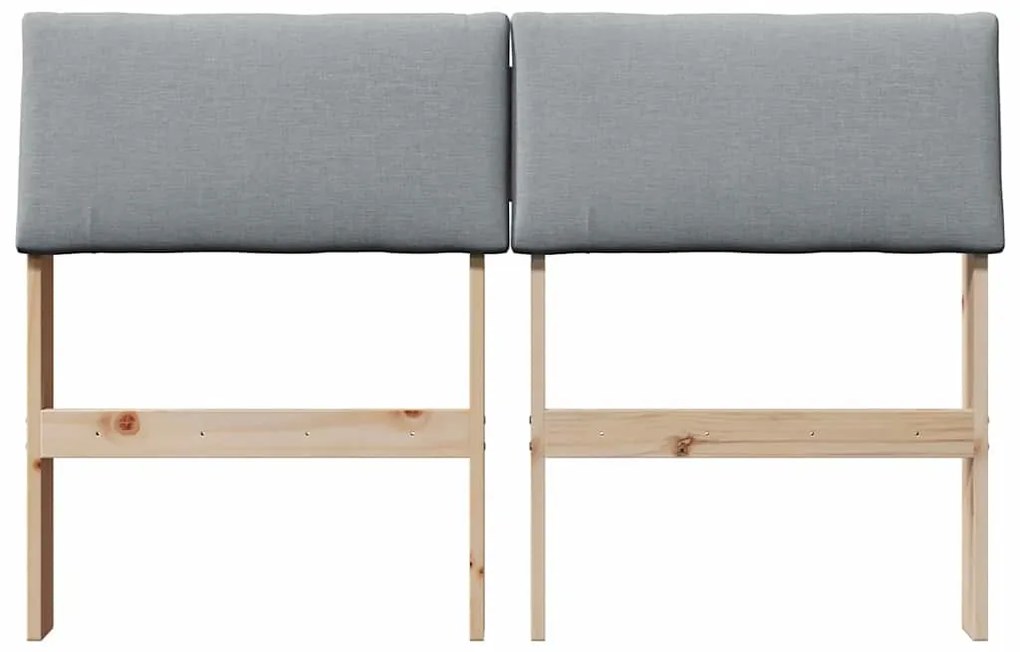 vidaXL Ταπετσαρισμένο κεφαλάρι Ανοιχτό γκρι 120 cm