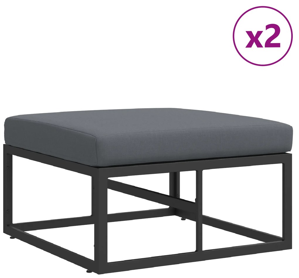vidaXL Σετ Καναπέ Κήπου 11 pcs Μαύρο 70 x 70 x 32 εκ Αλουμίνιο