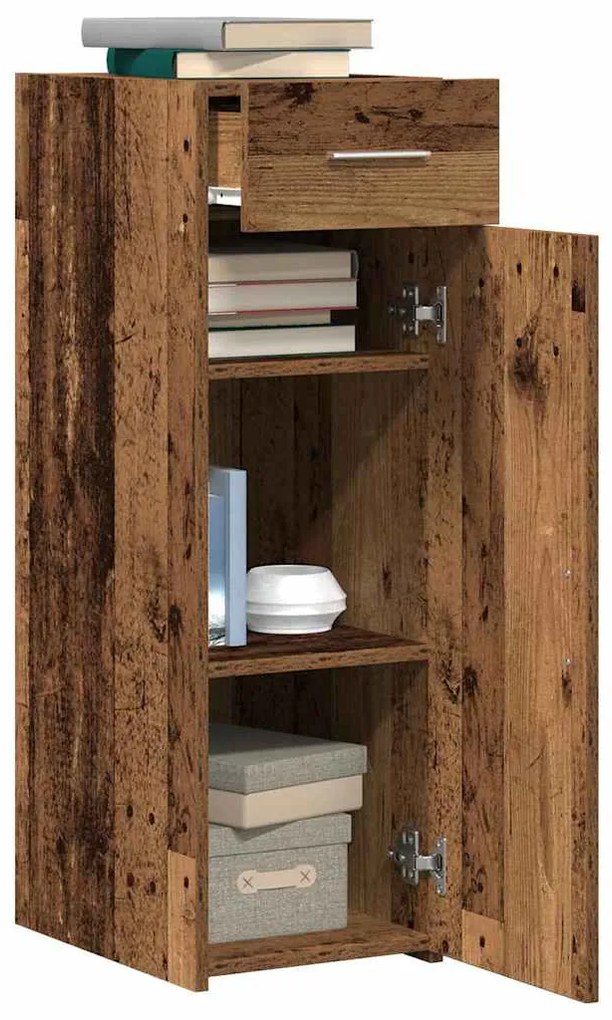 vidaXL Πλαϊνό γραφείο με συρτάρι Παλαιό ξύλο 30 x 42.5 x 93 εκ.