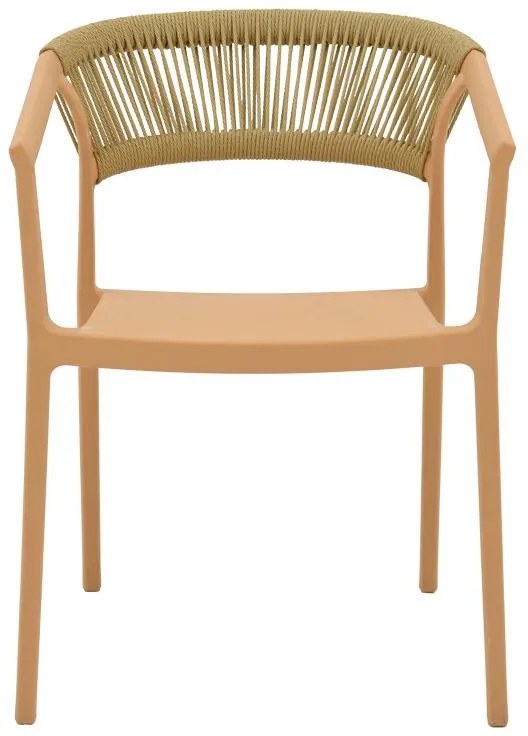 Καρέκλα - Πολυθρόνα Sillia στοιβαζόμενη pp cappuccino - μπεζ rattan 55x52x74,5 εκ. 55x52x74.5 εκ.