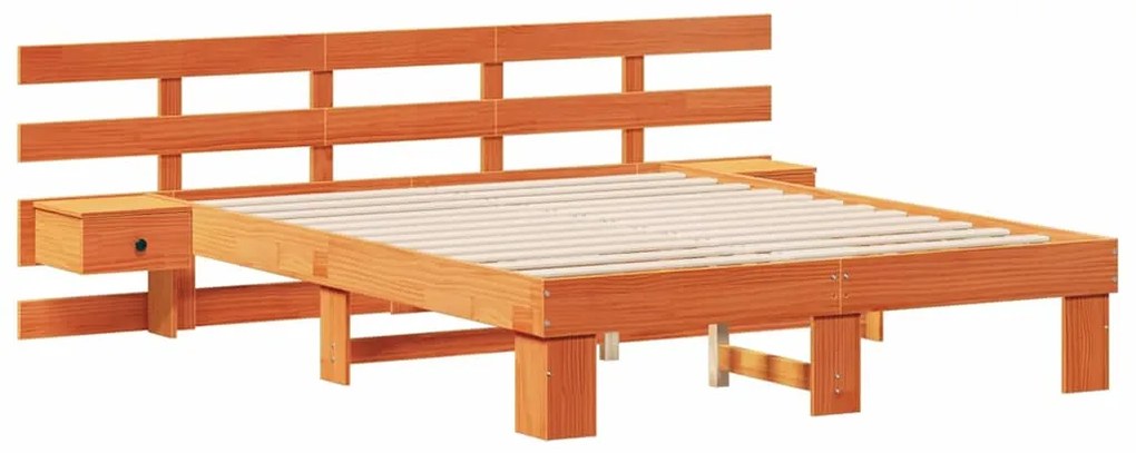 vidaXL Σκελετός Κρεβατιού με συρτάρι Καφέ 160 x 200 cm
