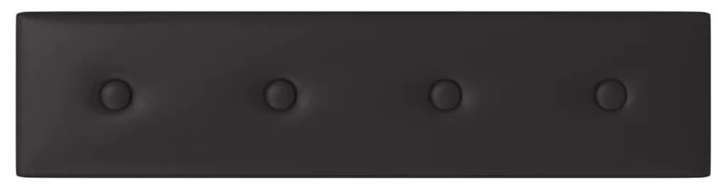 Πάνελ Τοίχου 12 τεμ. Μαύρα 60x15 εκ. 1,08 μ² Συνθετικό Δέρμα - Μαύρο