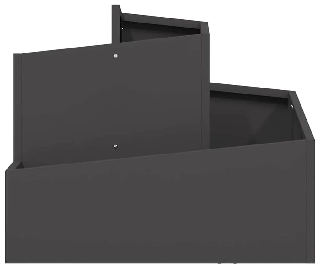 vidaXL Γλάστρα Κήπου Μαύρο 60 x 60 x 50 εκ Ψυχρής έλασης χάλυβας