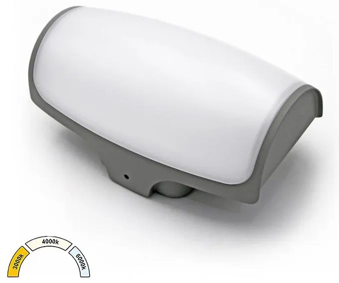 Adeleq Απλίκα LED Αλουμινίου Ορθογώνια Οβάλ 12W CCT ΙΡ54 Γκρι 3-8126