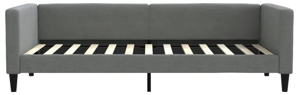 vidaXL Καναπές Κρεβάτι με Στρώμα Σκούρο Γκρι 90 x 200 εκ. Υφασμάτινο