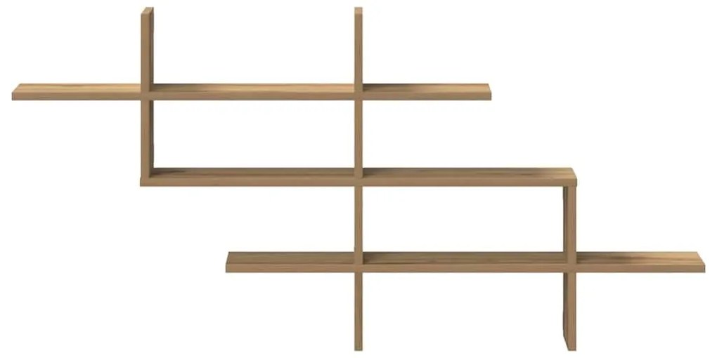 vidaXL Ραφιέρα Τοίχου Αρτισιανή Δρυς 124,5x18x60,5 εκ. Επεξ. Ξύλο