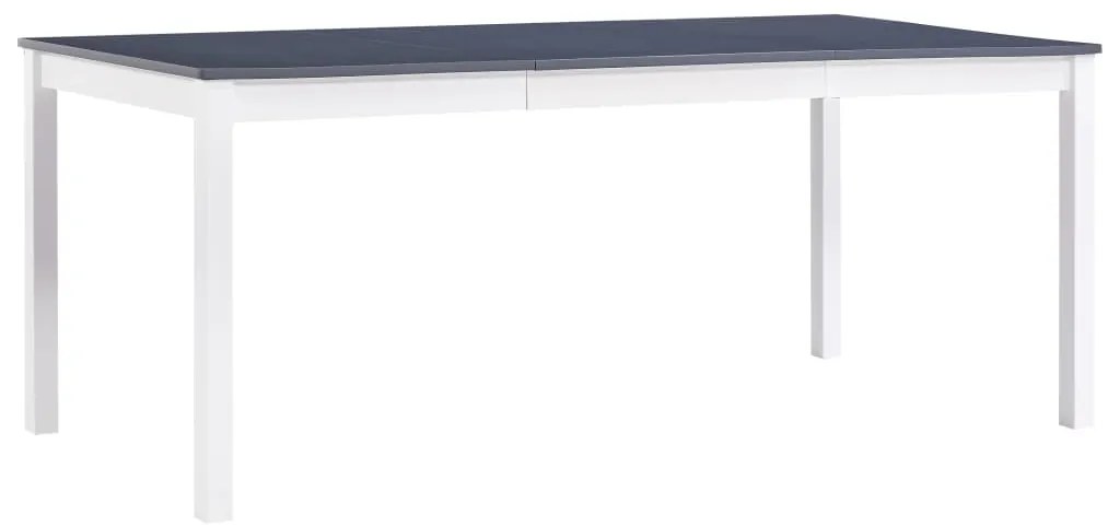 vidaXL Τραπεζαρία Λευκή / Γκρι 180 x 90 x 73 εκ. από Ξύλο Πεύκου