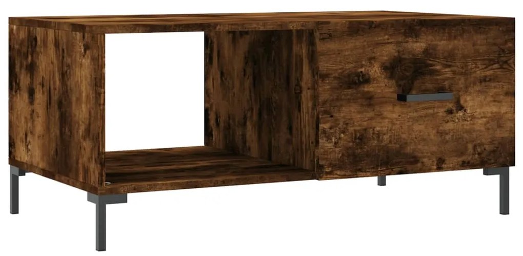 vidaXL Τραπεζάκι Σαλονιού Καπνιστή Δρυς 90x50x40 εκ. Επεξεργασμ. Ξύλο