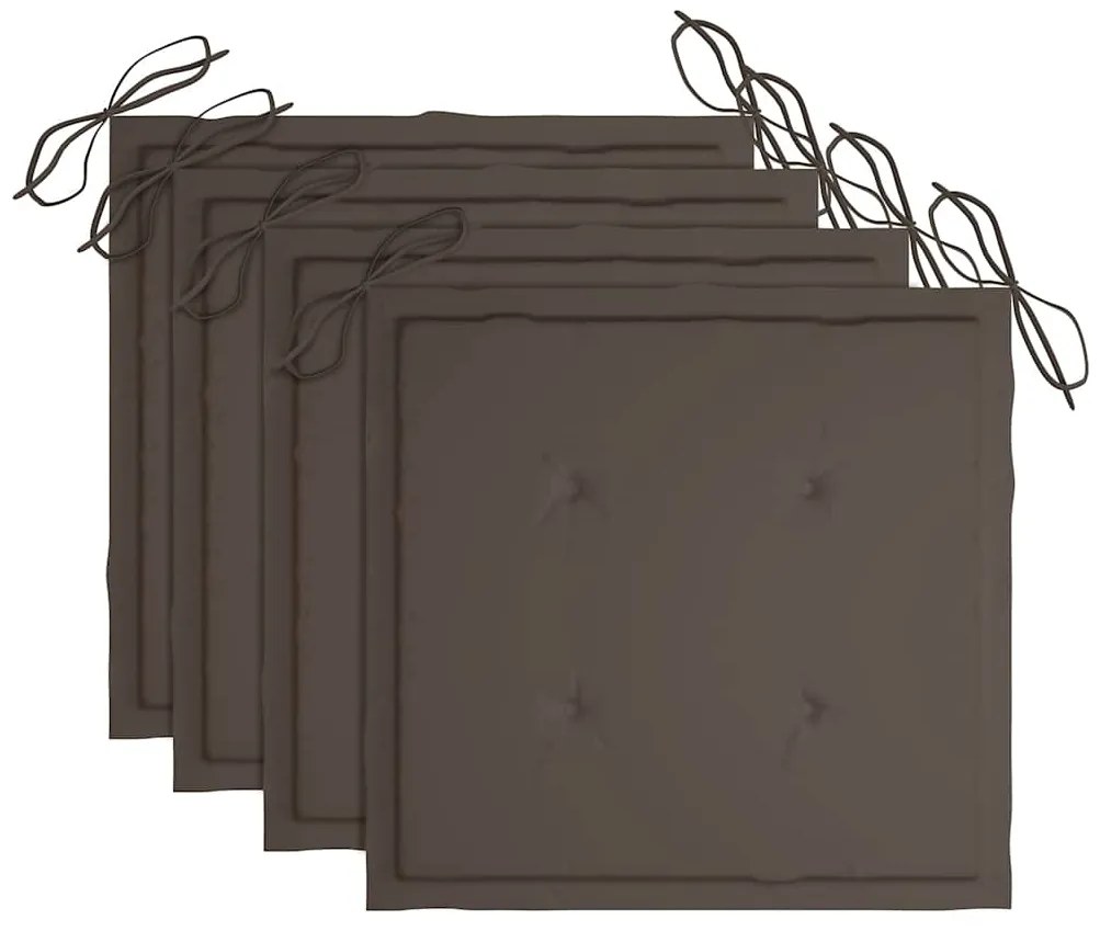 vidaXL Μαξιλάρια Καρέκλας Κήπου 4 τεμ. Taupe 40x40x4 εκ. Υφασμάτινα