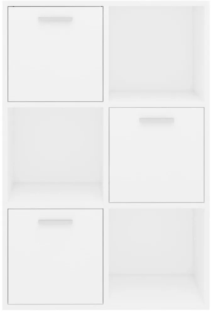 vidaXL Ραφιέρα με Ντουλάπια Λευκή 60 x 29,5 x 90 εκ. από Επεξ. Ξύλο