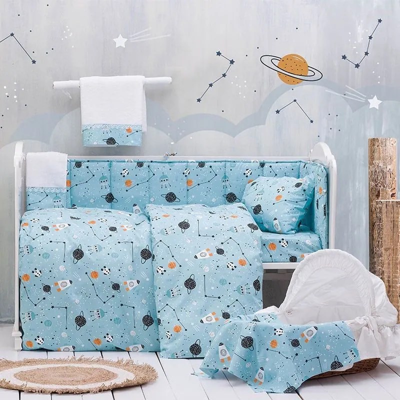 Πάντα Βρεφική Astroworld Blue Ρυθμός 43x200cm 100% Βαμβάκι