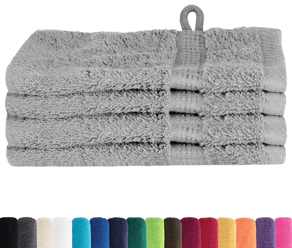 vidaXL Πετσέτες 4 pcs Γκρι 15 x 21 cm Βαμβάκι