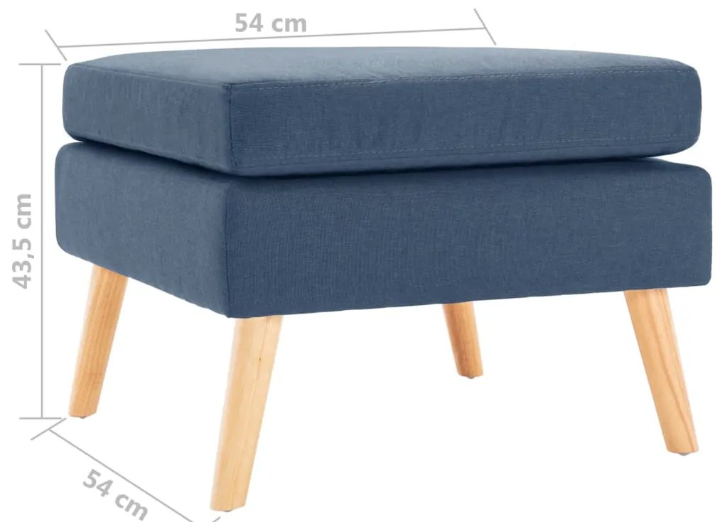 vidaXL Σκαμπό/Υποπόδιο Μπλε Υφασμάτινο