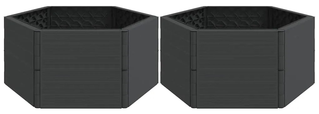 vidaXL Ζαρντινιέρες Κήπου 2 τεμ. Ανθρακί από Πολυπροπυλένιο